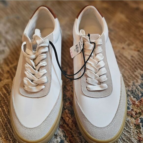 NWT Mens Express tie sneakers in white with suede details sz 9 - Picture 5 of 7